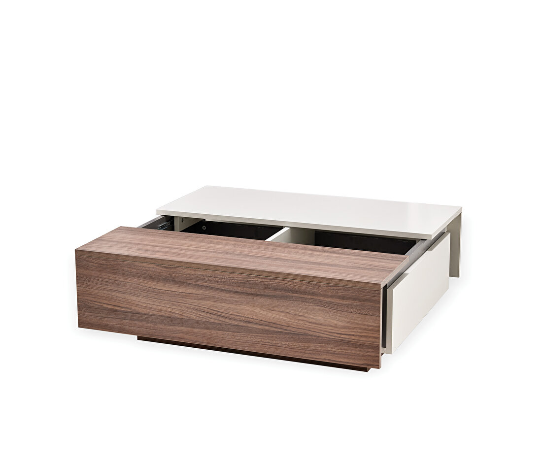 Cordell White - Walnut Coffee Table