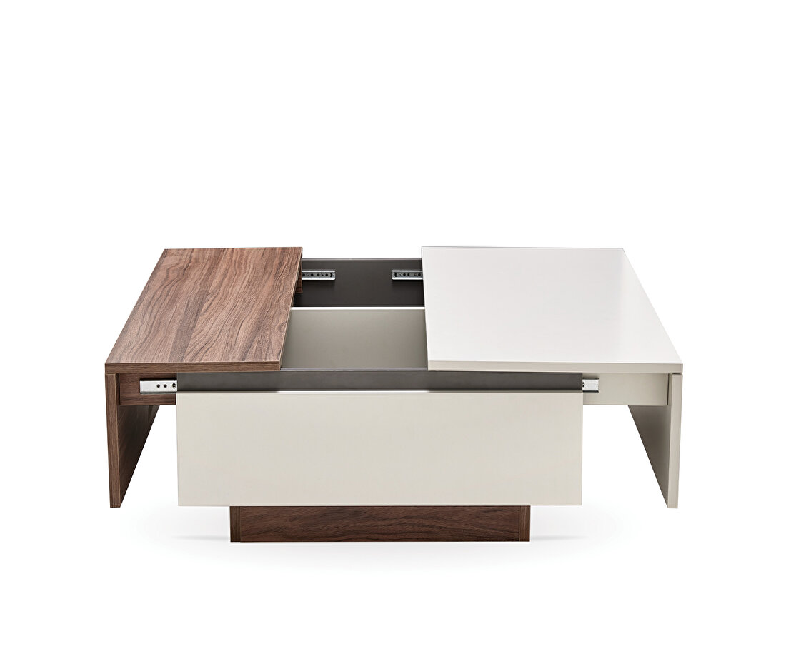 Cordell White - Walnut Coffee Table
