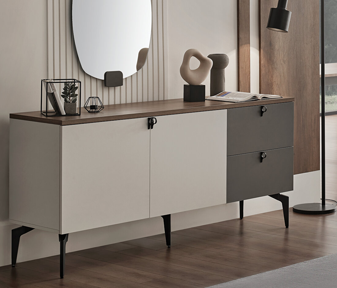 Cordell White-Gray-Walnut Sideboard