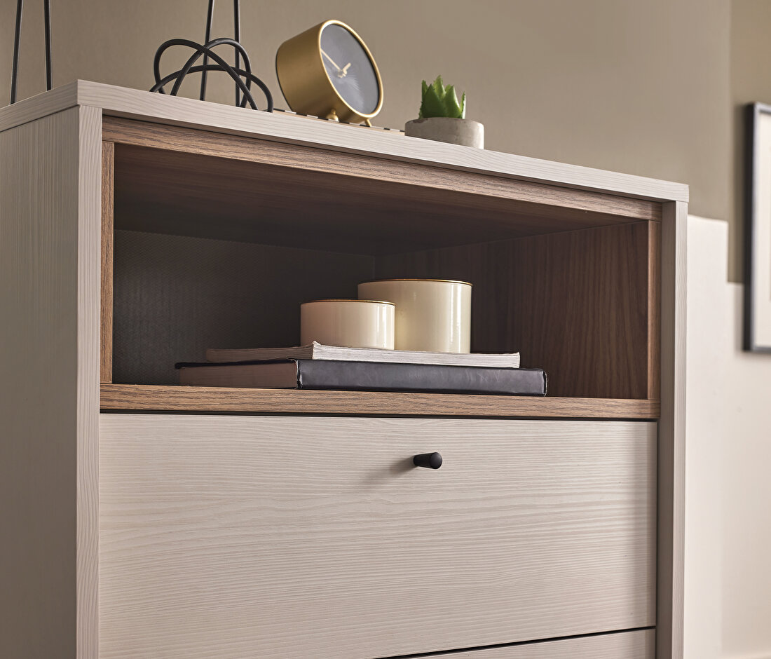 Loreto Off-White-Walnut Chest of Drawers