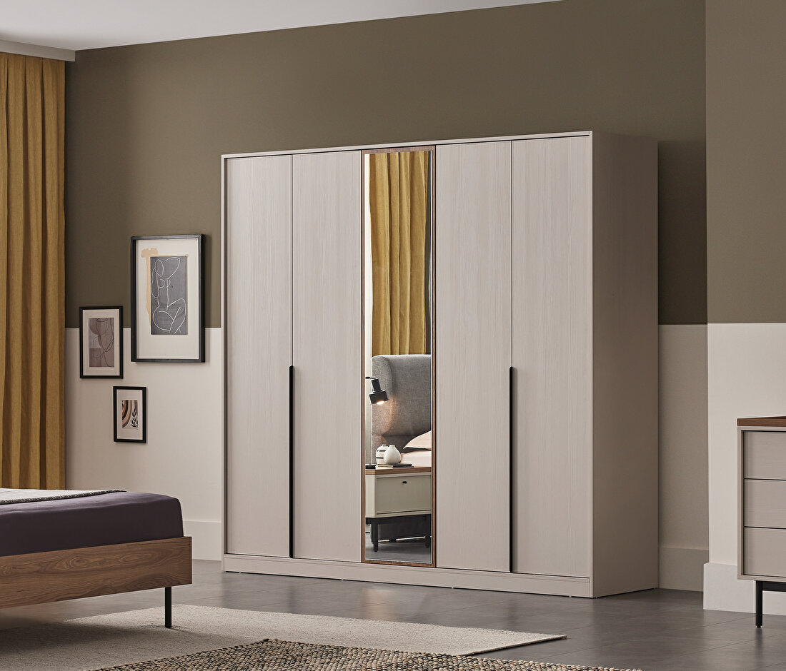 Loreto Off-White-Walnut Wardrobe