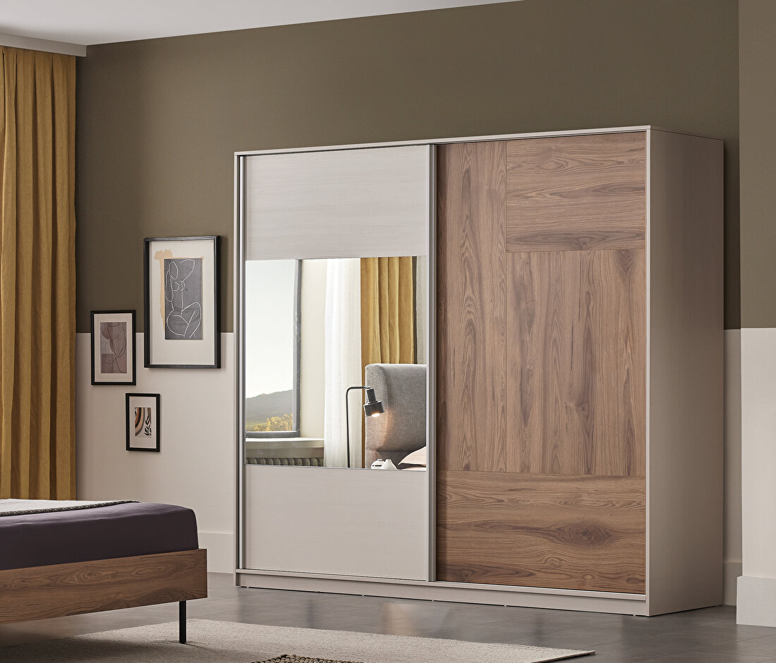 Loreto Off-White-Walnut Wardrobe