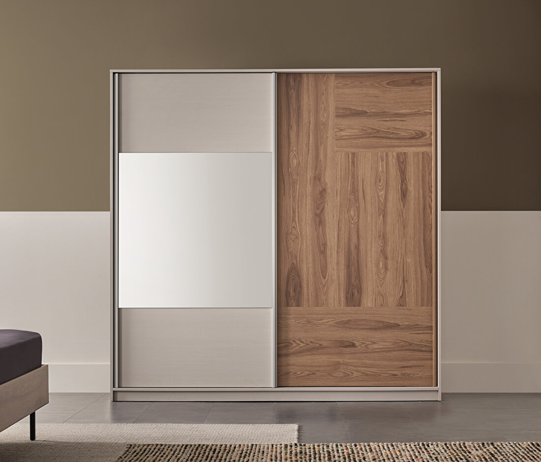 Loreto Off-White-Walnut Wardrobe