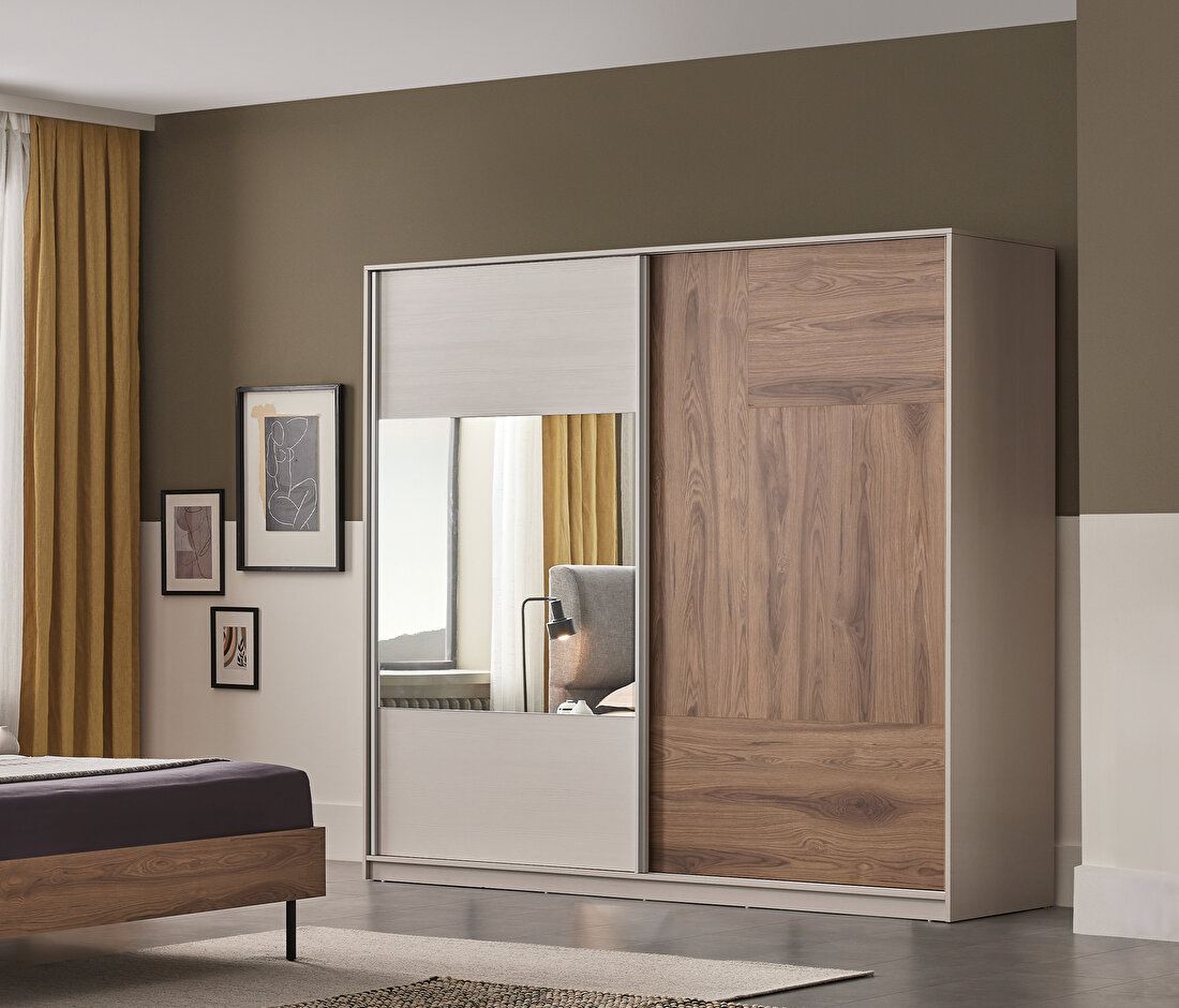 Loreto Off-White-Walnut Wardrobe
