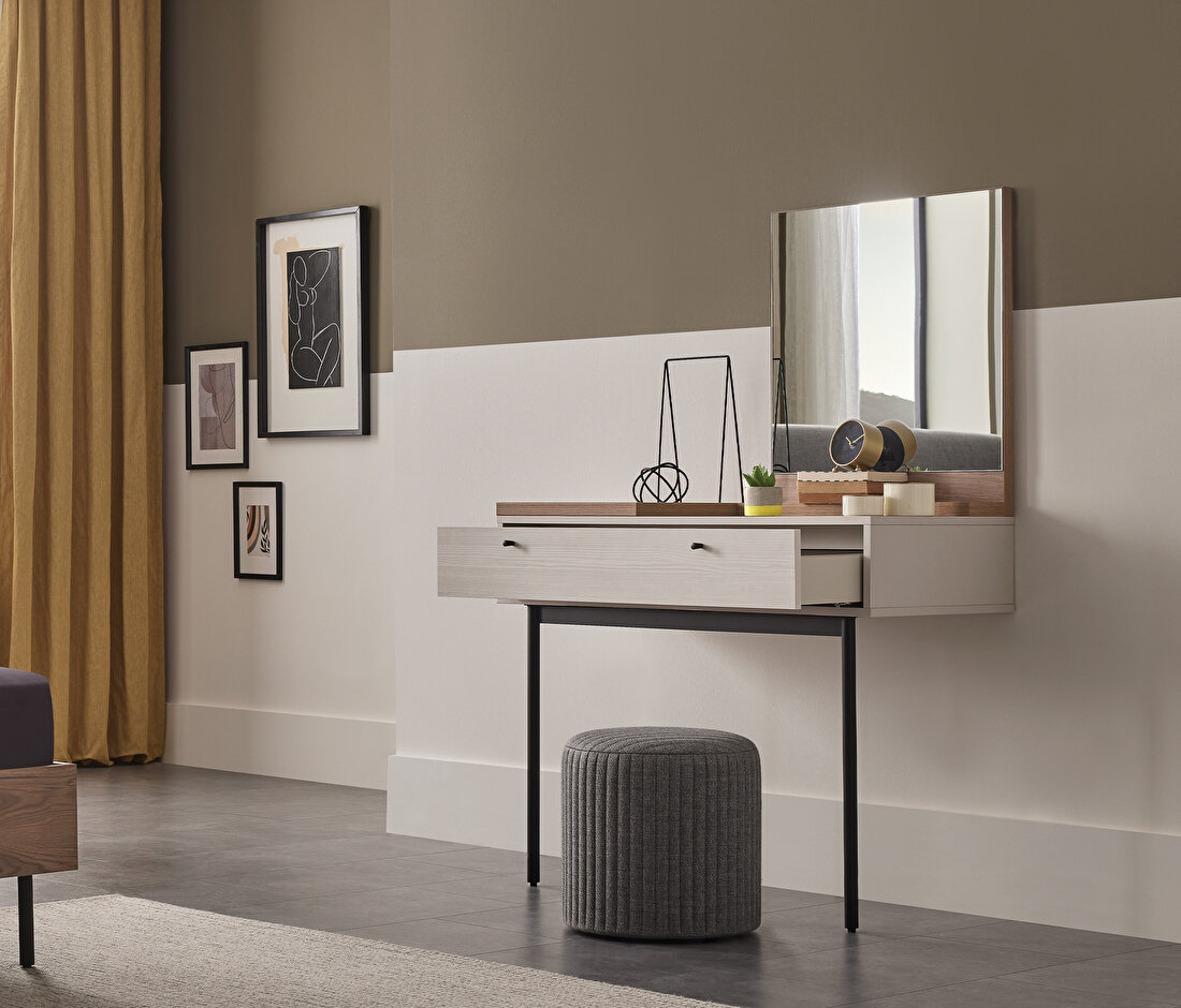 Loreto Off-White-Walnut Vanity Table