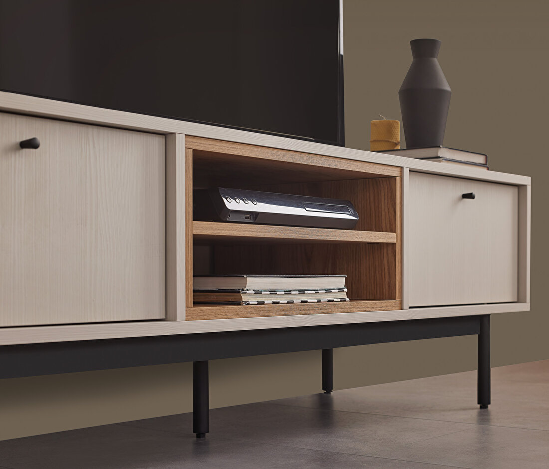 Loreto Off-White-Walnut TV Stand