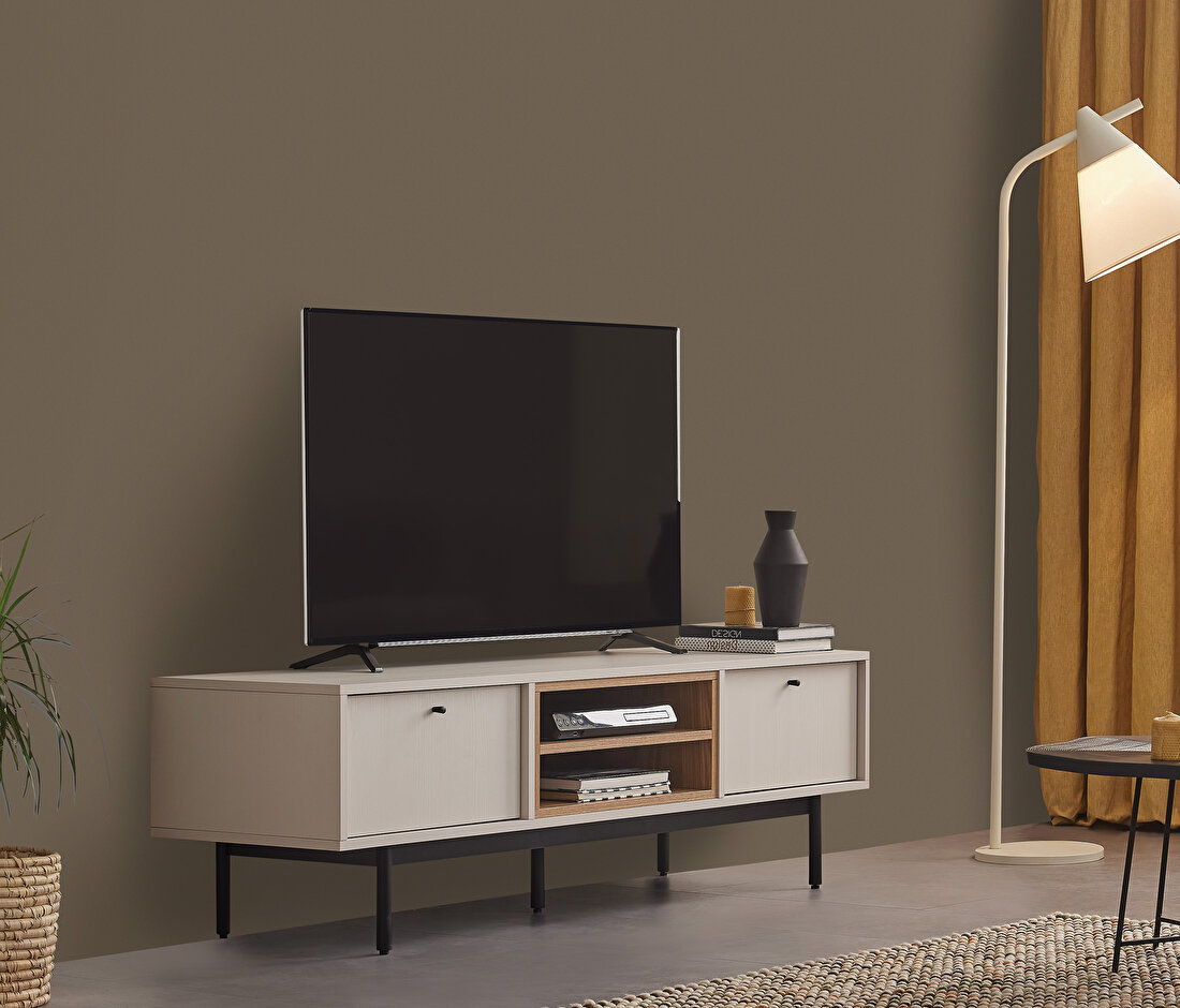 Loreto Off-White-Walnut TV Stand