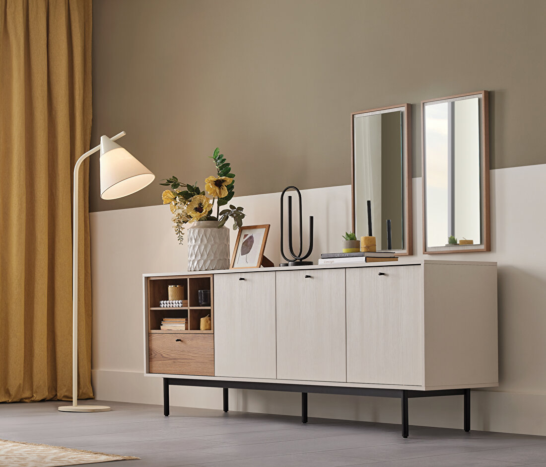 Loreto Off-White-Walnut Sideboard
