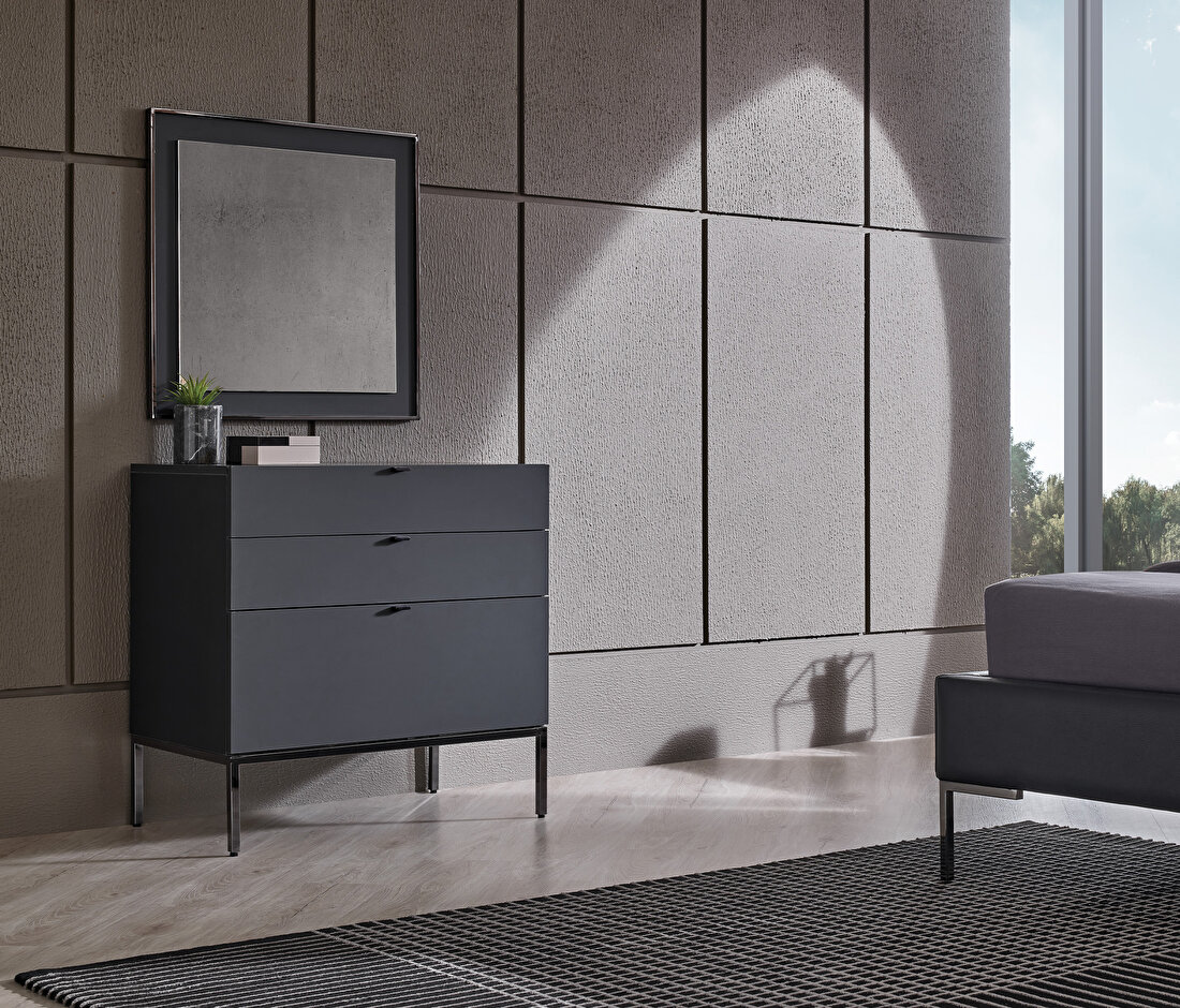 Legato Black 3 Drawer Module/Chest of Drawers