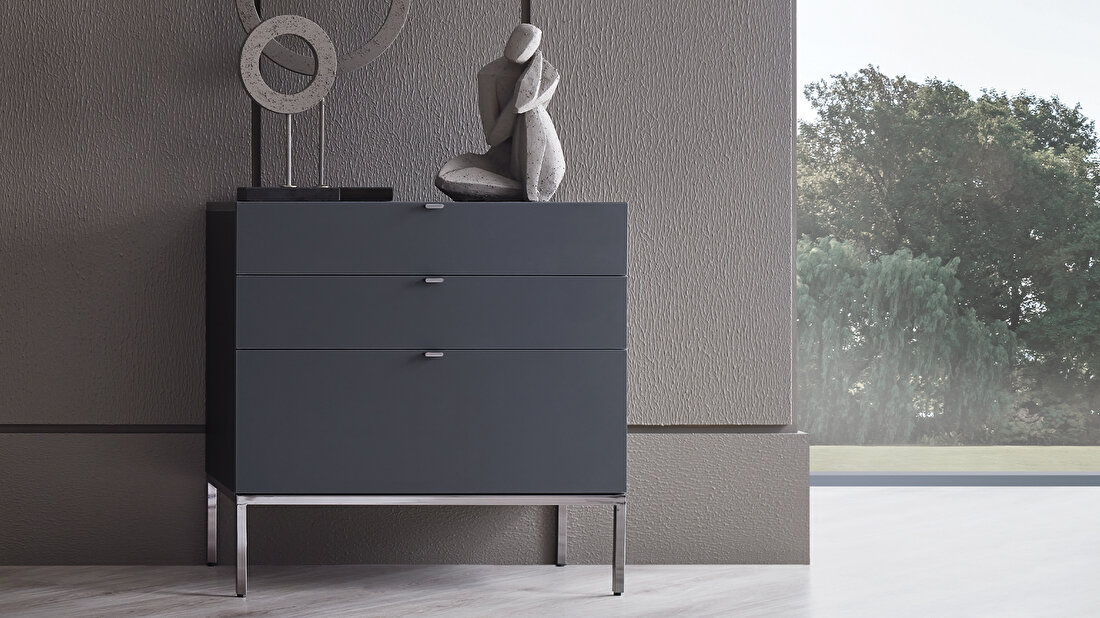 Legato Black 3 Drawer Module/Chest of Drawers