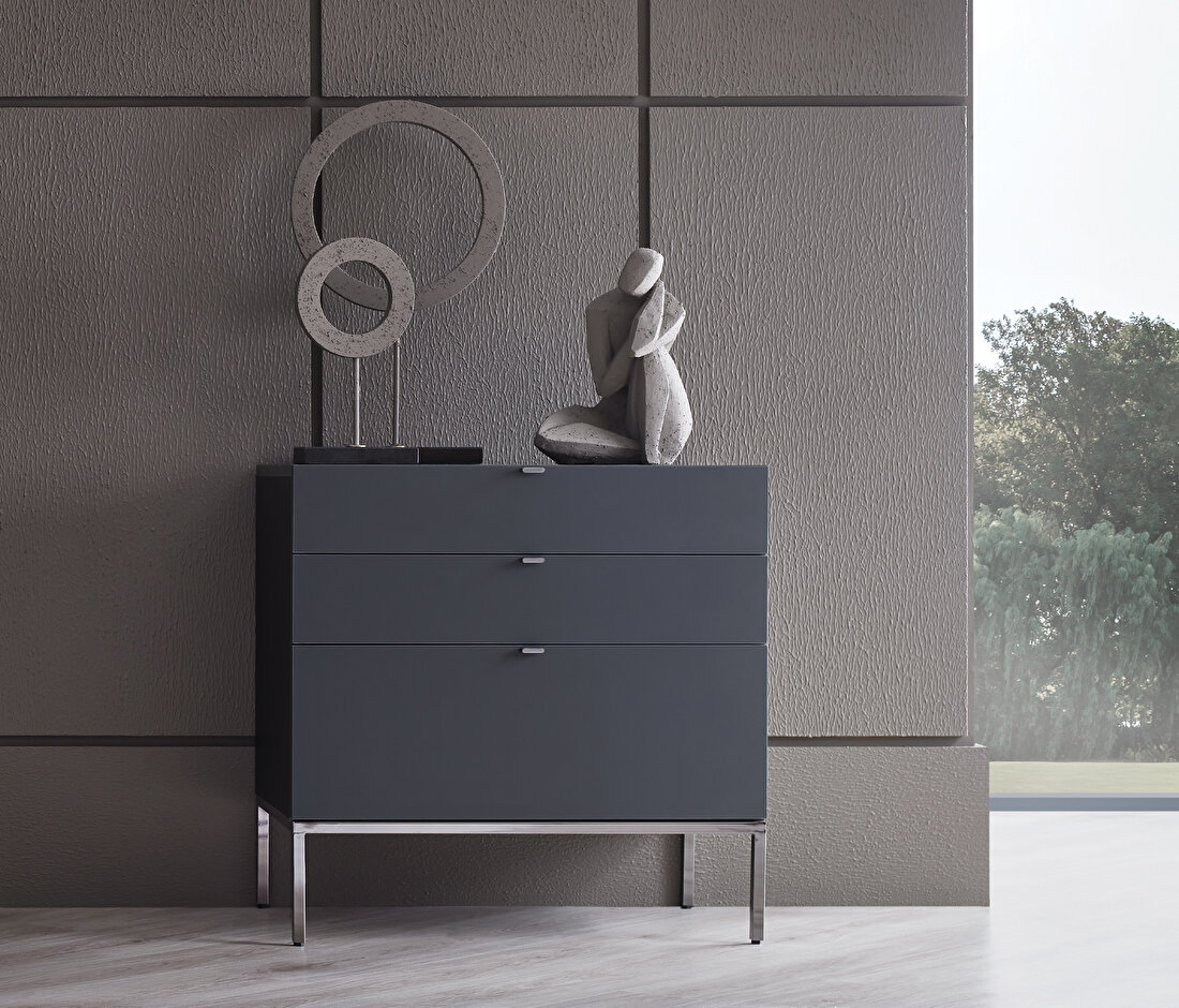Legato Black 3 Drawer Module/Chest of Drawers