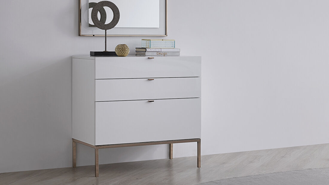 Legato White 3 Drawer Module/Chest of Drawers