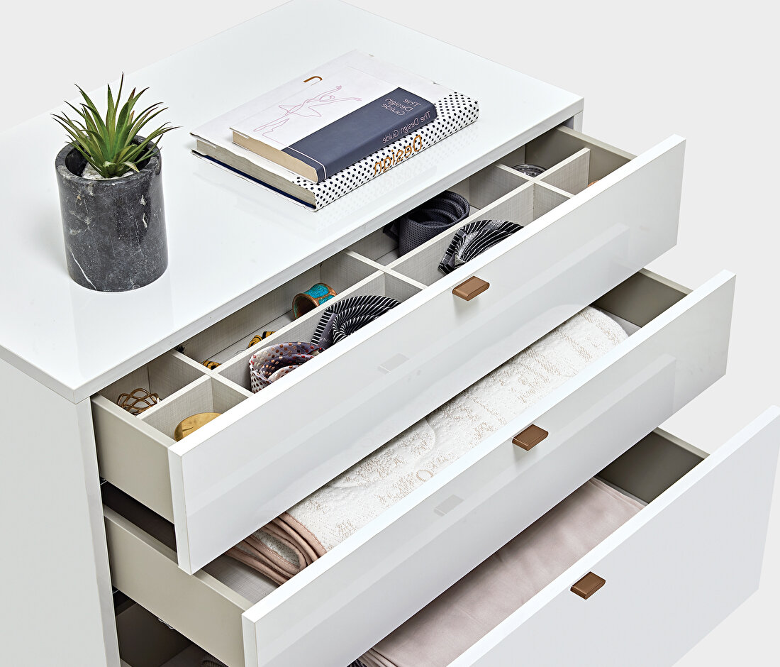 Legato White 3 Drawer Module/Chest of Drawers