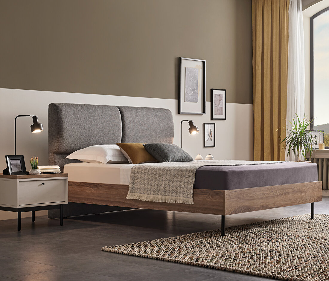 Loreto Bedframe with Headboard + Wardrobe with 5 Doors + Dresser + Nightstand (2 Pieces)