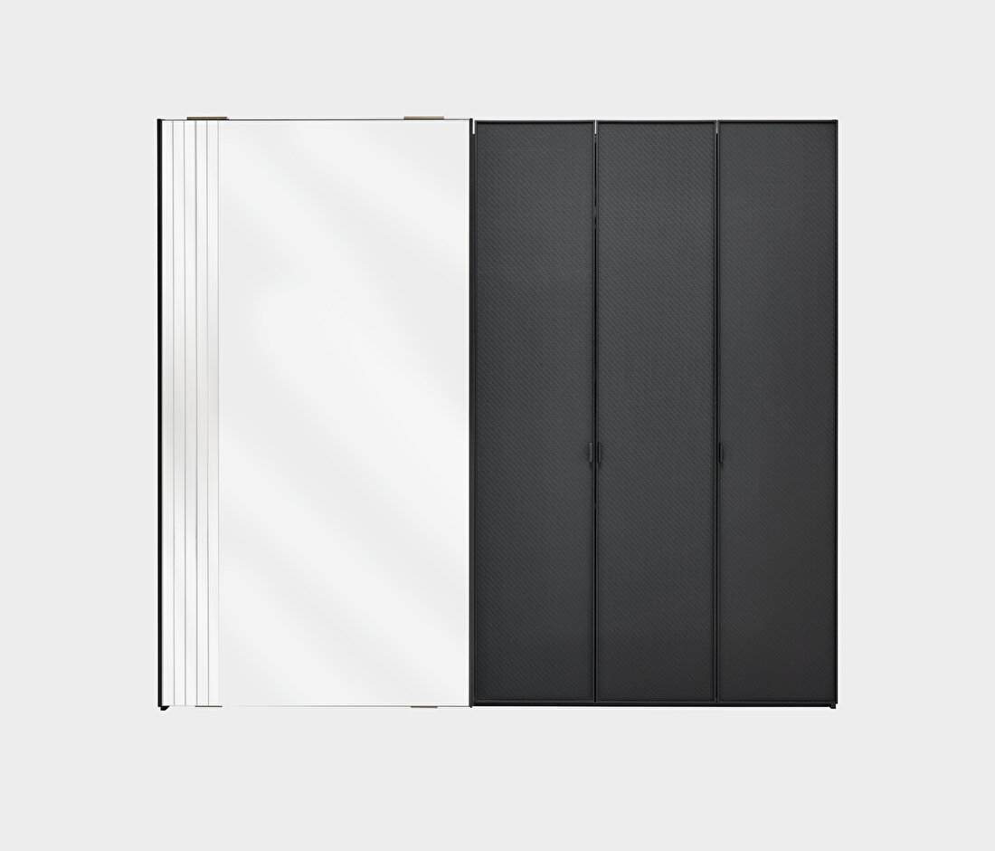 Riga Walnut-Black Wardrobe
