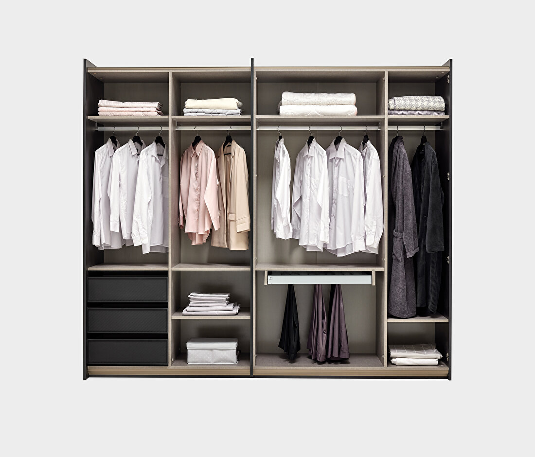 Riga Walnut-Black Wardrobe