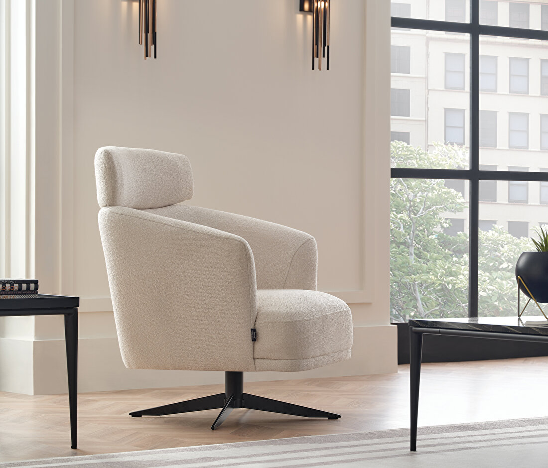 Swan Swivel Armchair - with Headrest