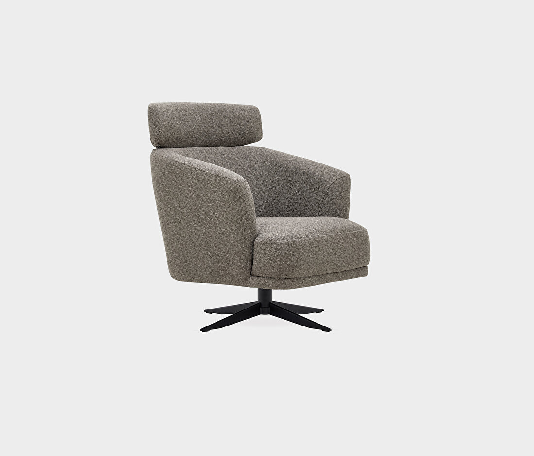 Swan Swivel Armchair with Headrest