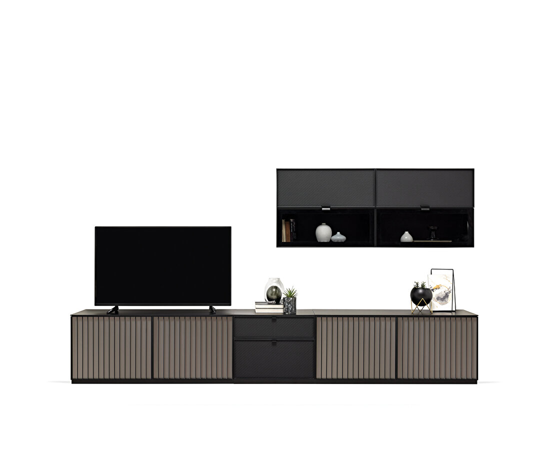 Riga Walnut-Black TV Unit Combination 3