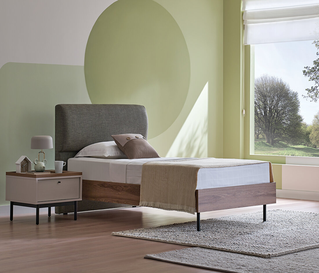 Loreto Bedframe with Headboard + Wardrobe with 2 Doors + Study Desk