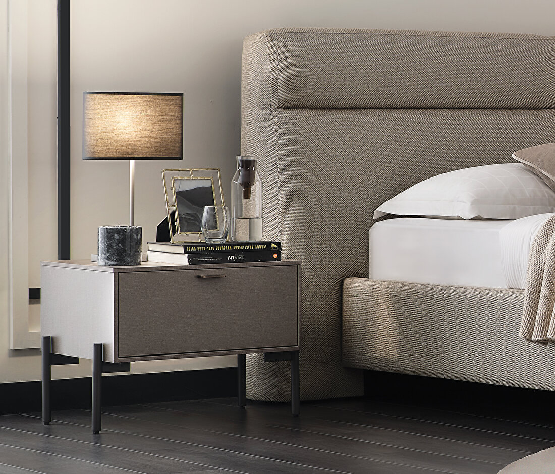 Berta Taupe Nightstand