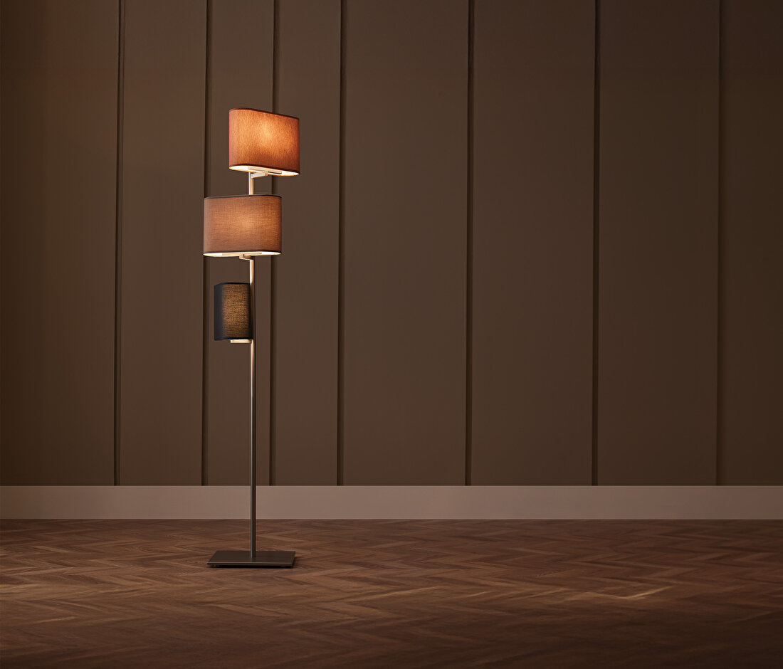 Linen Triple Floor Lamp