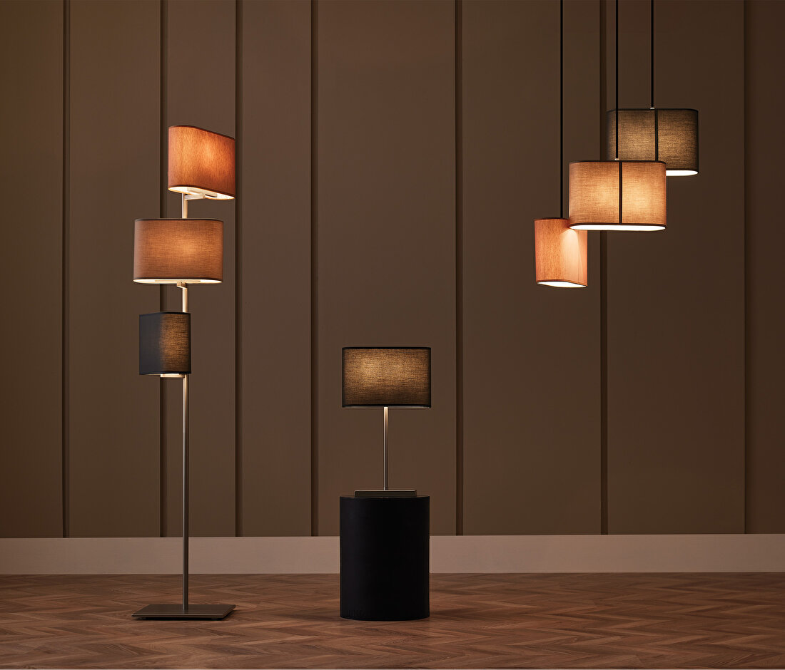 Linen Triple Floor Lamp