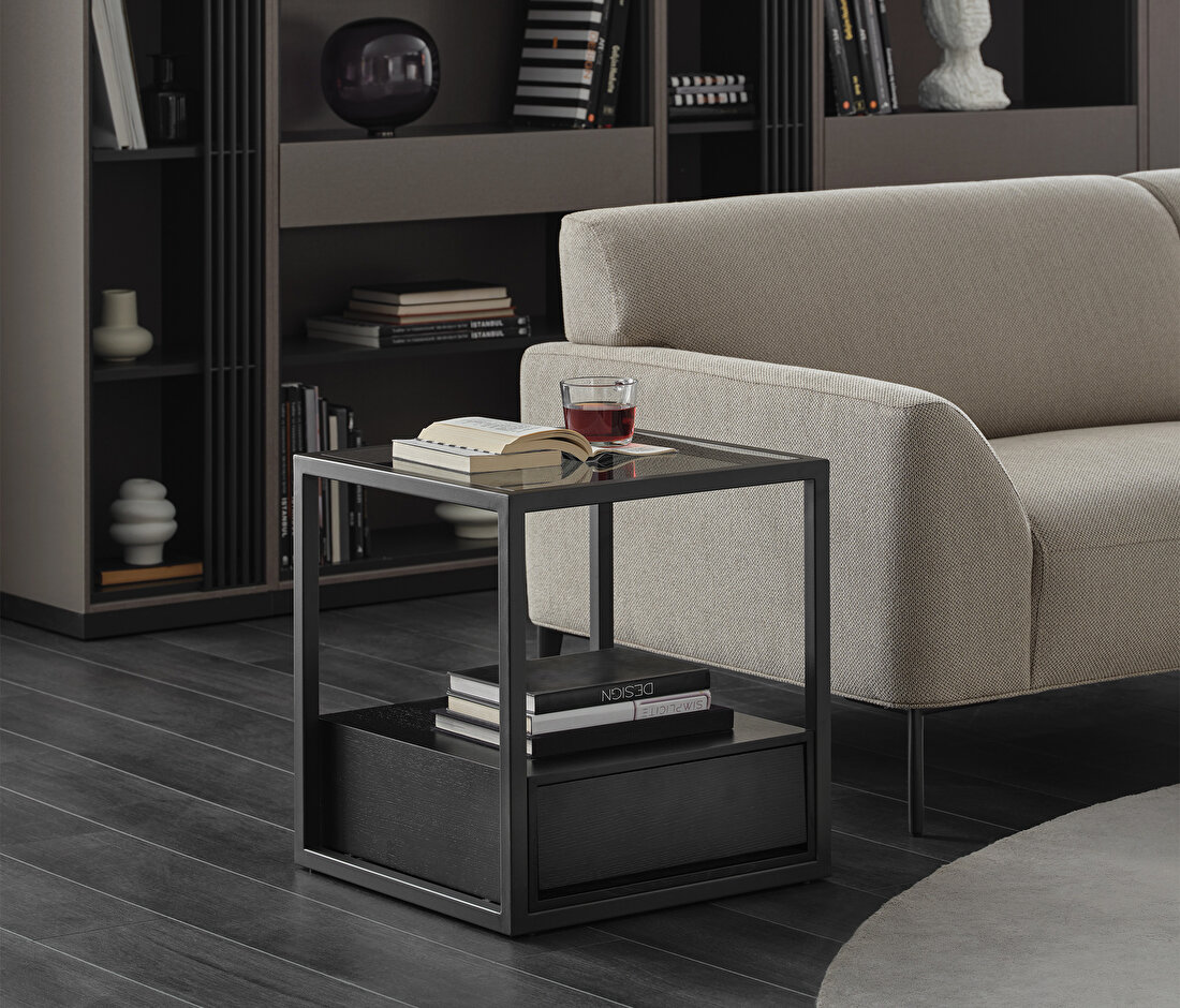 Berta Dark Gray Side Table