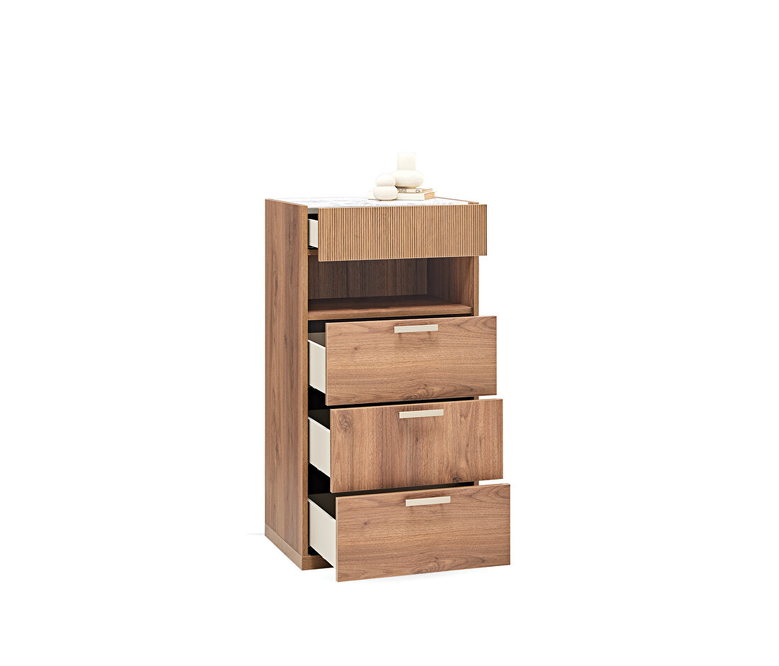 Pavia Walnut High Chest of Drawers