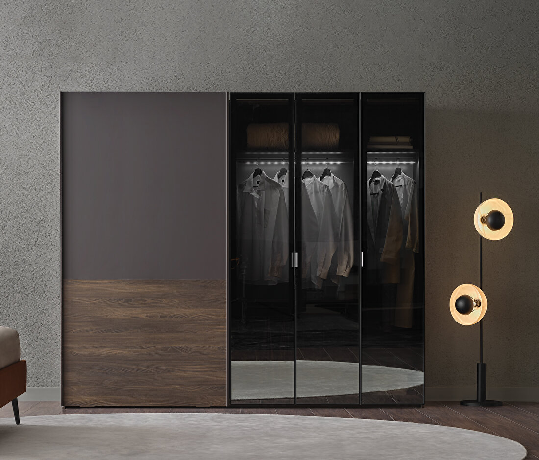 Marion Dark Brown-Walnut Wardrobe