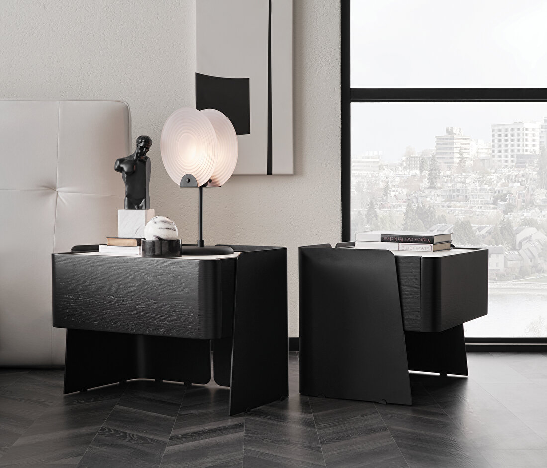 Asmara Black Nightstand