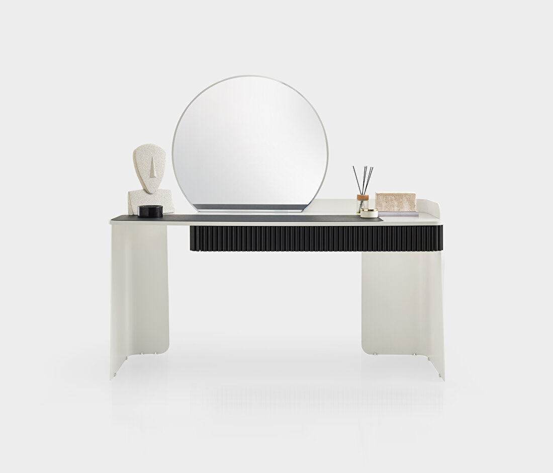 Delhi White-Black Vanity Table