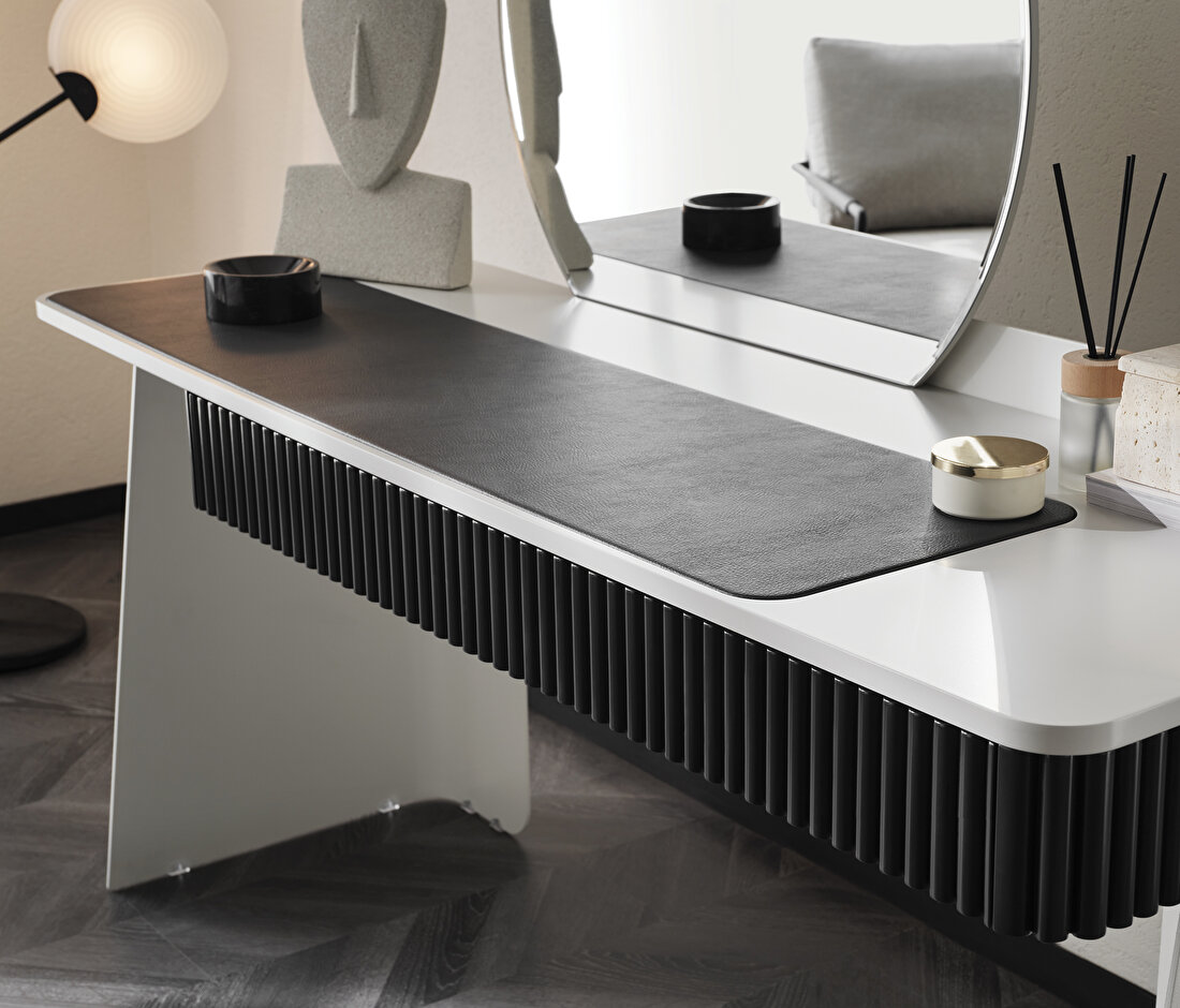 Delhi White-Black Vanity Table