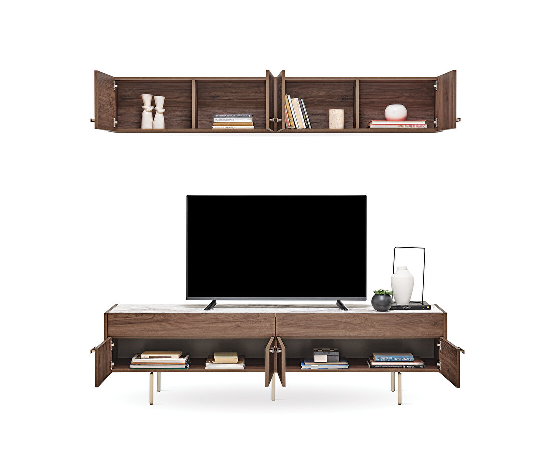Pavia Walnut TV Unit Combination 2