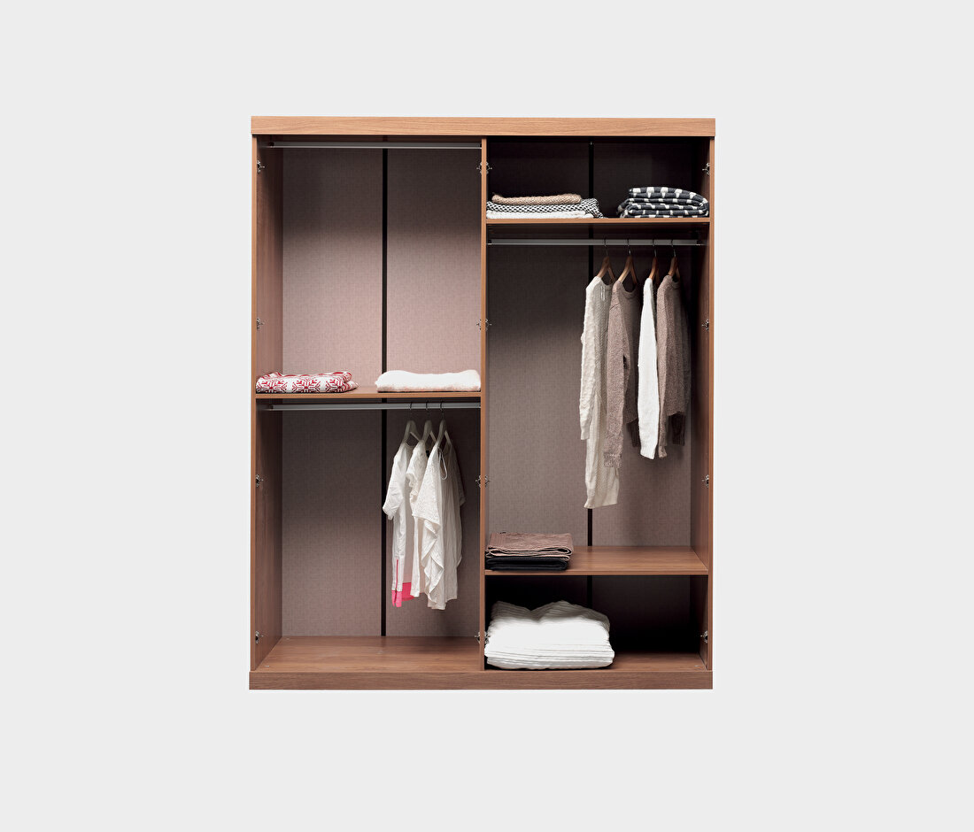 Mistral Walnut - Glossy Cream Wardrobe
