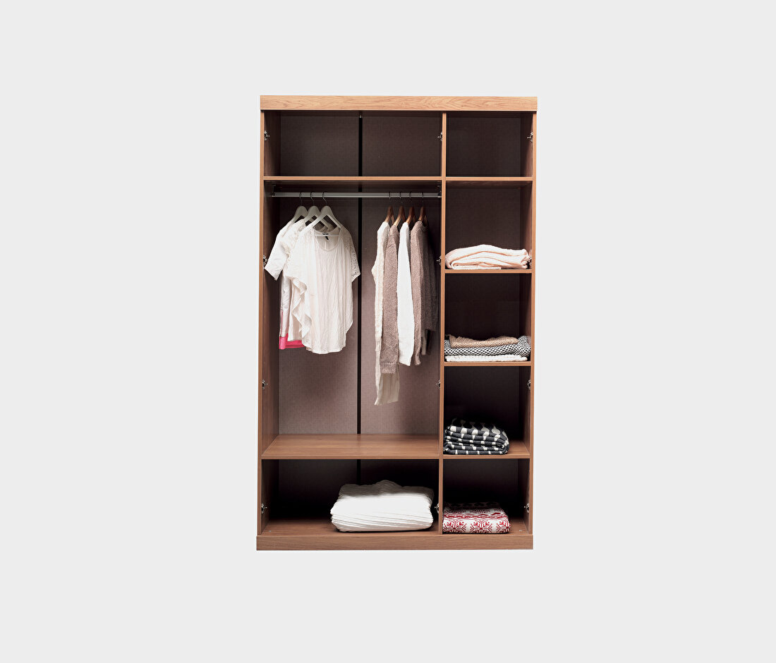 Mistral Walnut - Glossy Cream Wardrobe