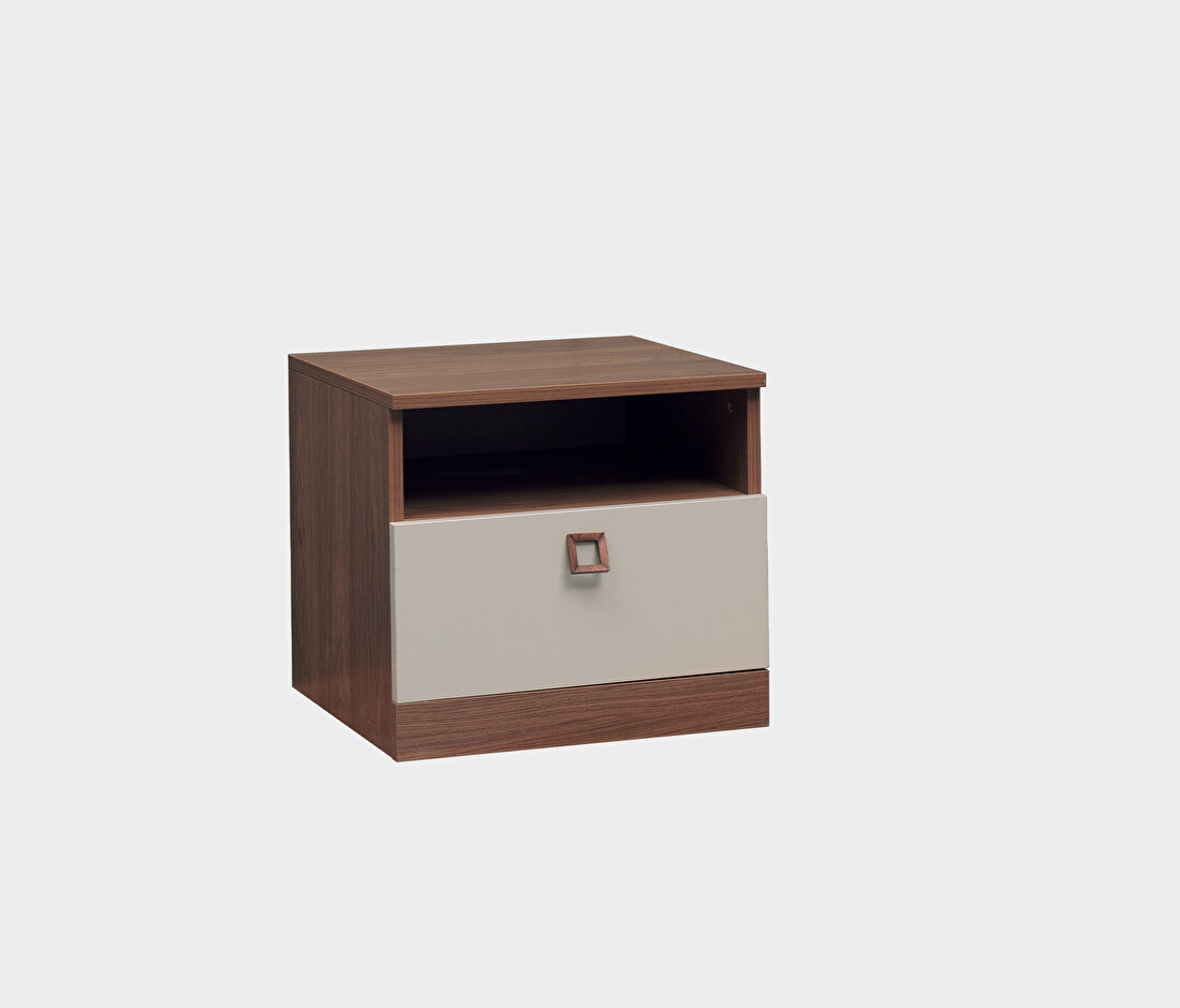 Mistral Walnut - Glossy Cream Nightstand