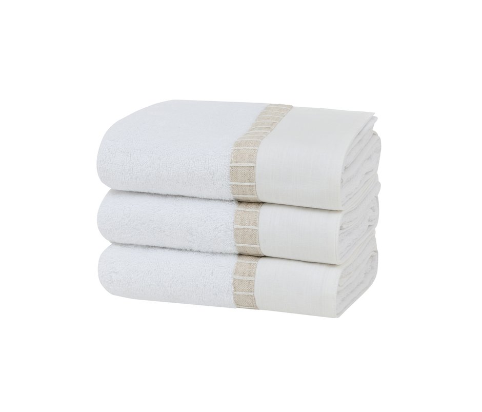 Clair Misafir Havlusu 3'lü Set - Beyaz