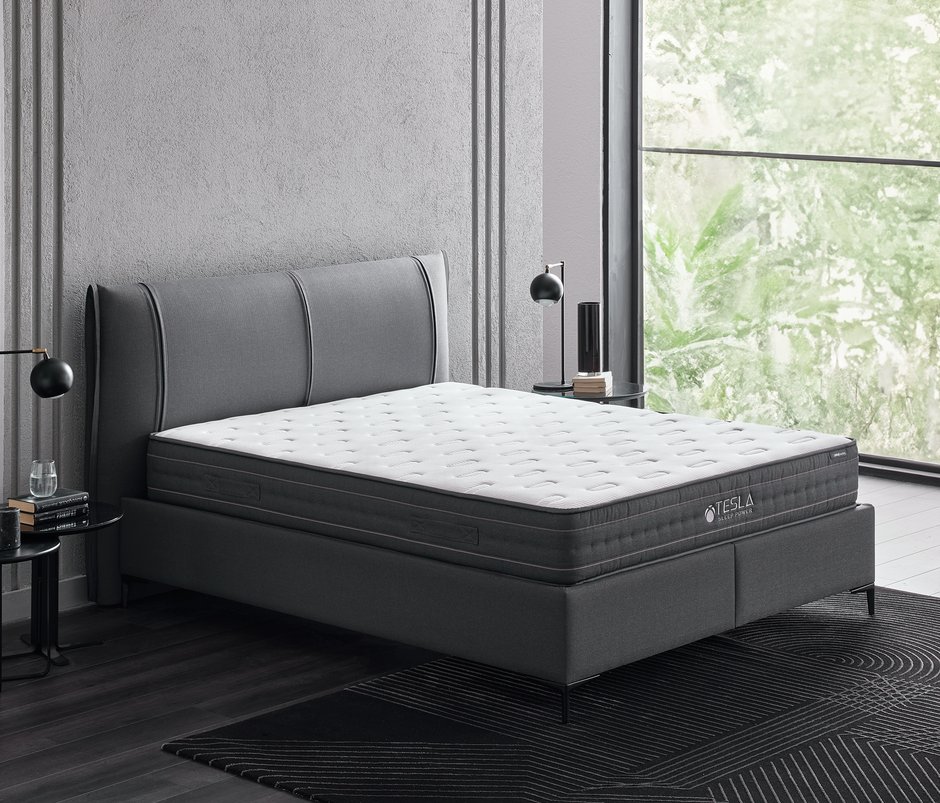 Tesla Sleep Power Yatak Baza Başlık 3'lü Set - Gri