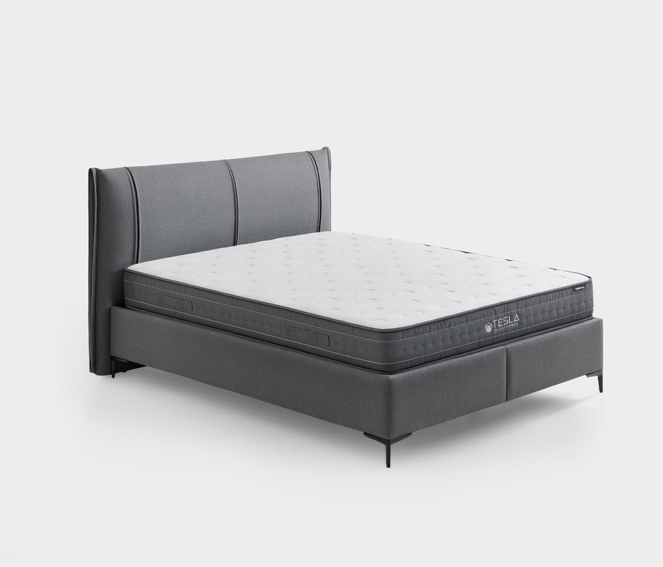 Tesla Sleep Power Yatak Baza Başlık 3'lü Set - Gri