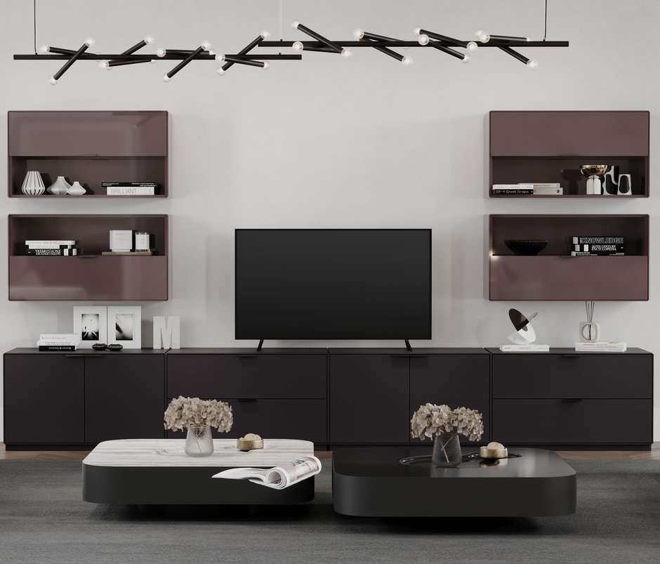 Modena 100% MDF, TV Module with Drop-Down Door - Brown