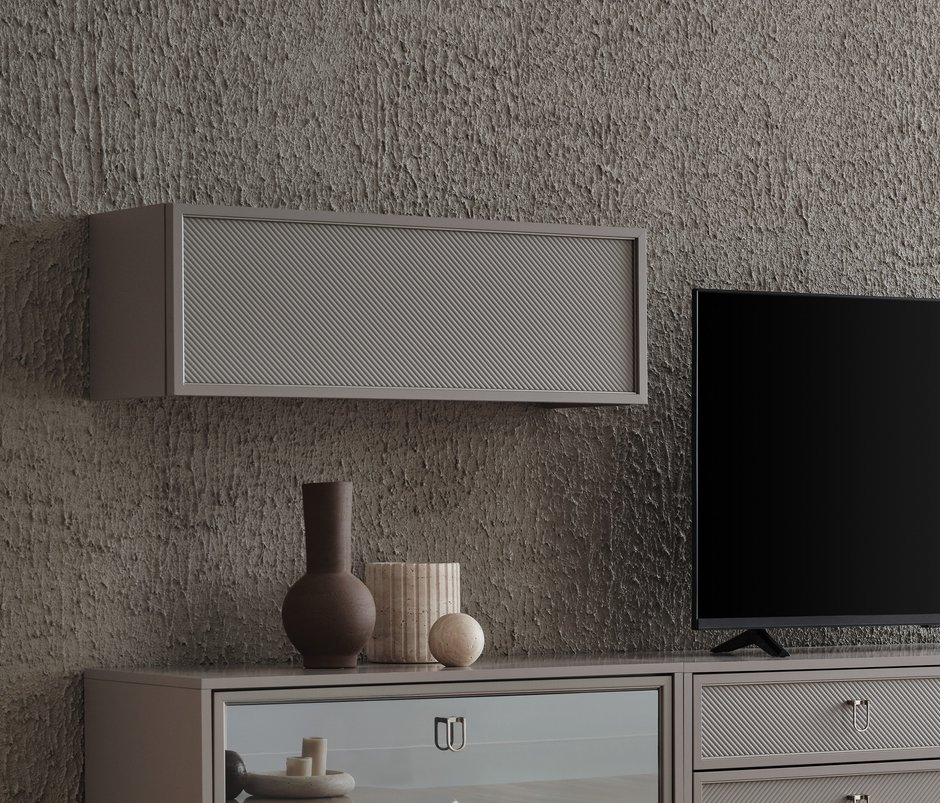 Hera Kalkar Kapaklı TV Ünitesi Üst Modülü - Taş