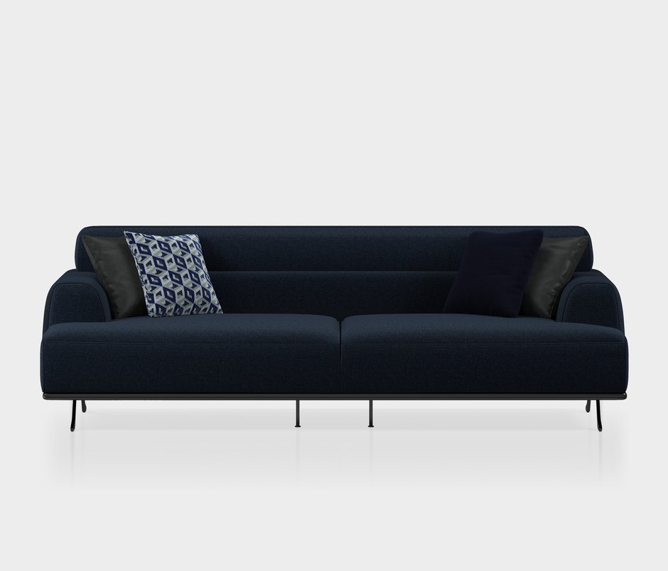 Valdera 3-Seater Sofa - Black