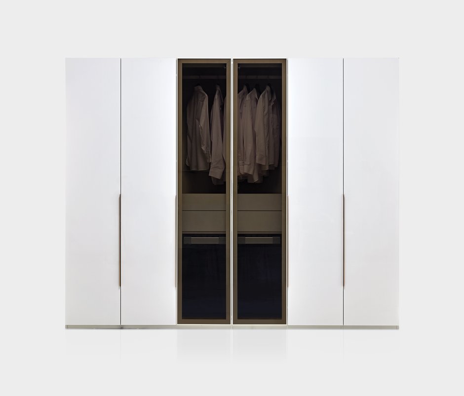 Legato 6-Door, Accordion Wardrobe - White