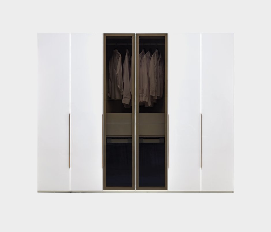 Legato 6-Door, Accordion Wardrobe - White