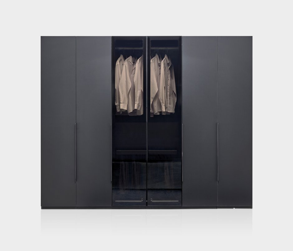 Legato 6-Door, Accordion Wardrobe - Black