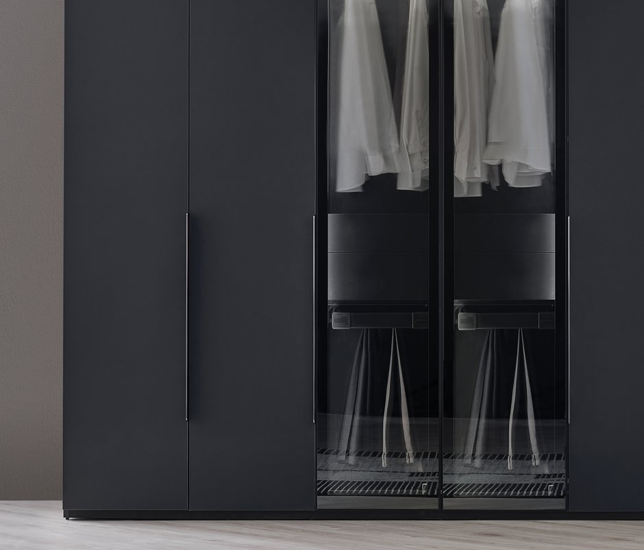 Legato 6-Door, Accordion Wardrobe - Black