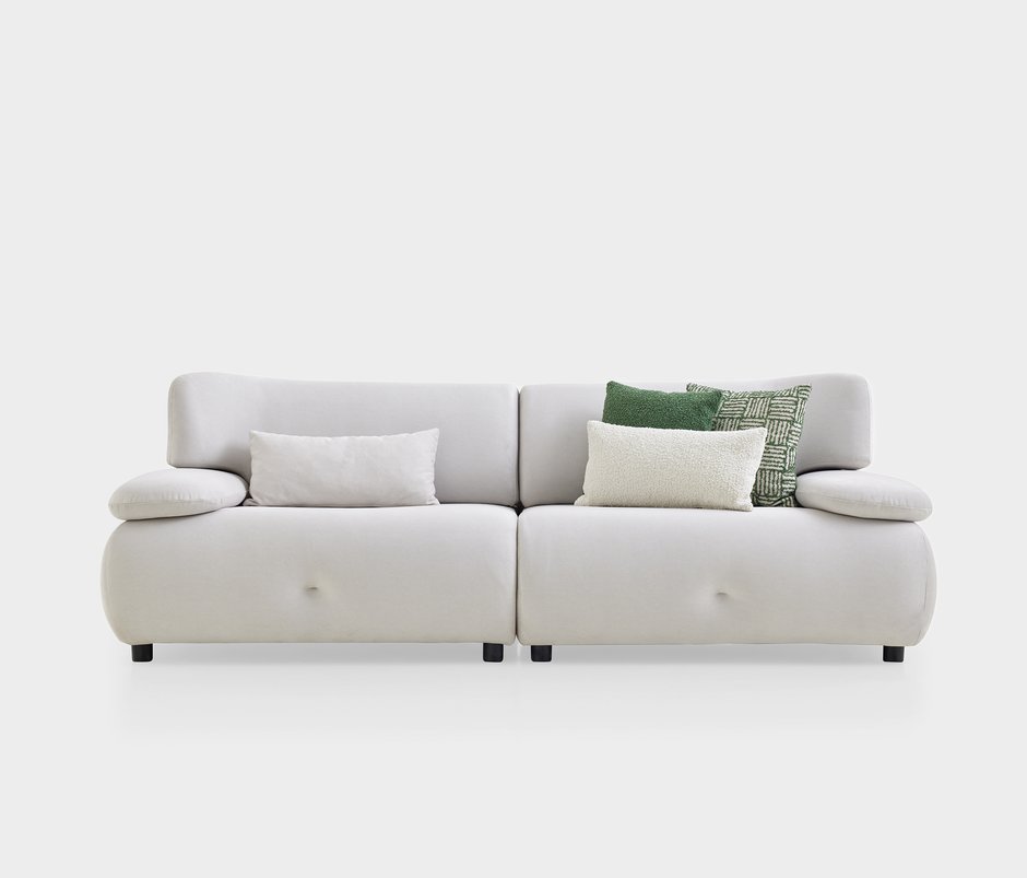 Block Visions Medium 3-Seater Sofa - Cream