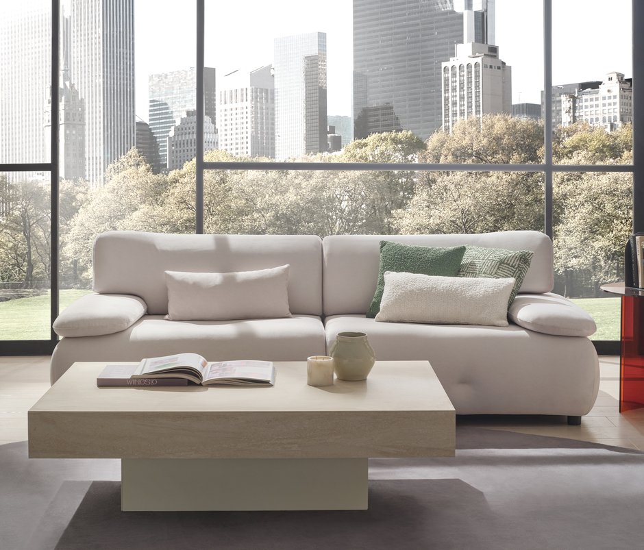 Block Visions Medium 3-Seater Sofa - Cream