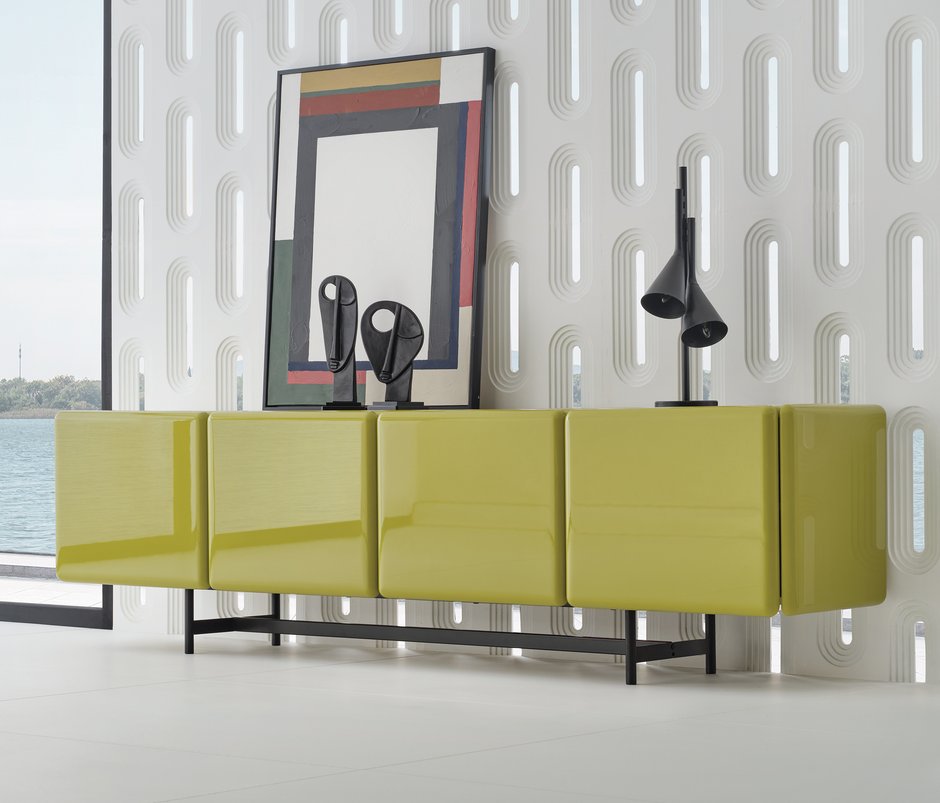 Malibu 100% MDF Lacquer Finish, Sideboard - Olive Green